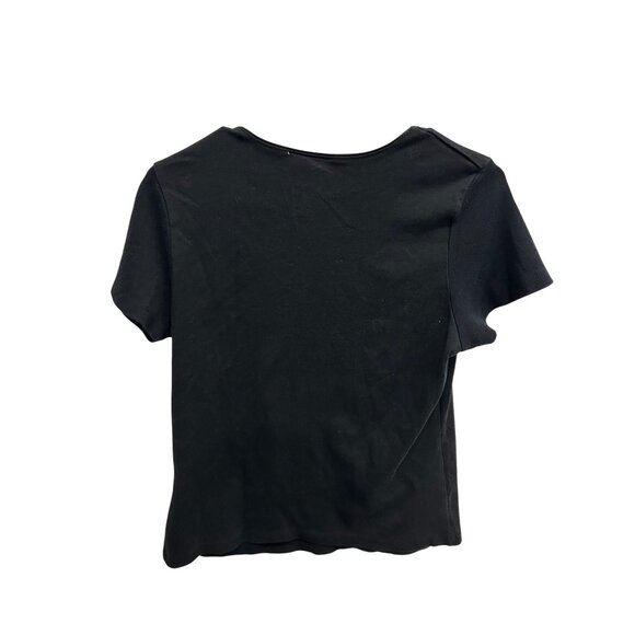 Merona Black Short Sleeve T Shirt XL Cotton Blend Versatile Comfortable Minimal - Picture 2 of 9